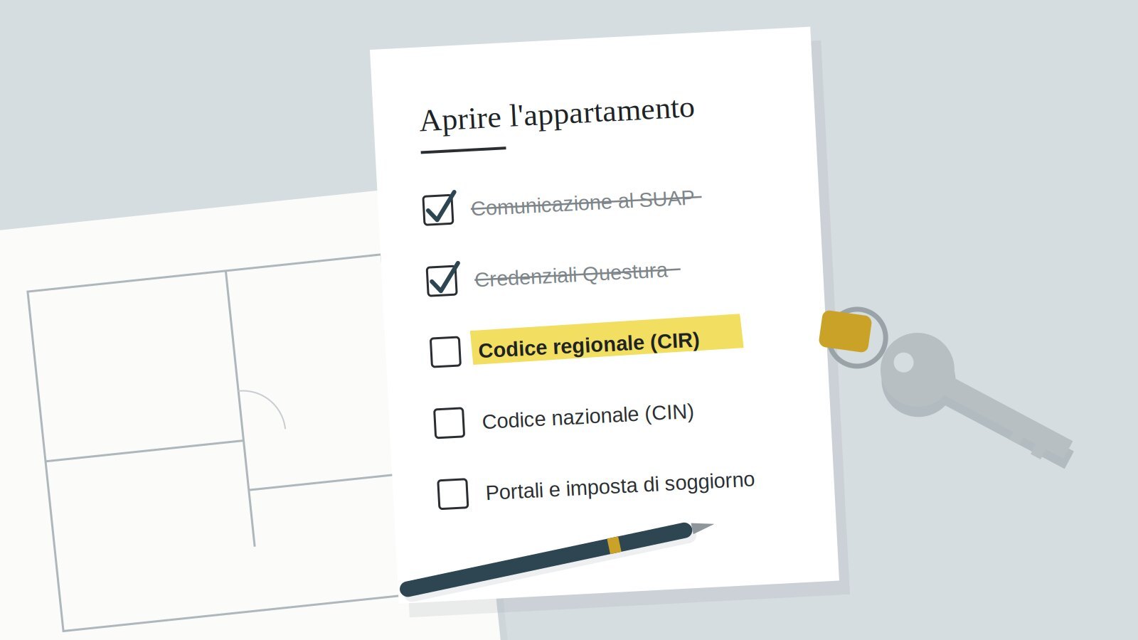 Checklist dei passaggi per aprire un affitto breve: SUAP, Questura, CIR, CIN e portali